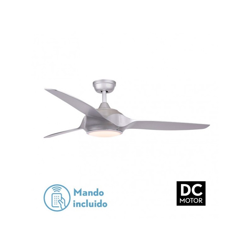 Ventilador Narai W K Plata Aspas Plata Lm X D C Remoto