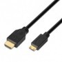 Cable HDMI Aisens A119-0114/ HDMI Macho - Mini HDMI Macho/ Hasta 10W/ 720Mbps/ 1.8m/ Negro