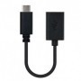 Cable USB 2.0 Nanocable 10.01.2400/ USB Tipo-C Macho - USB Hembra/ 15cm/ Negro