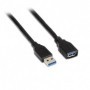 Cable Alargador USB 3.0 Aisens A105-0041/ USB Macho - USB Hembra/ 1m/ Negro