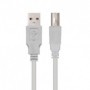 Cable USB 2.0 Impresora Nanocable 10.01.0104/ USB Tipo-B Macho - USB Macho/ 3m/ Beige