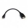 Cable USB 2.0 3GO C122/ MicroUSB Macho - USB Hembra/ 15cm/ Negro