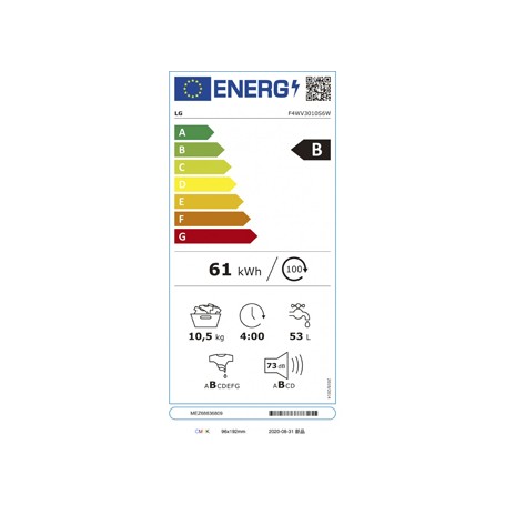 LAVADORA CANDY CO4104TWM 10/KG 1400/RPM SMART PRO INVERTERR CLSIFICACION  ENERGTIA A-10% DRIVE MOTOR