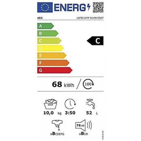 LAVADORA CANDY CO4104TWM 10/KG 1400/RPM SMART PRO INVERTERR CLSIFICACION  ENERGTIA A-10% DRIVE MOTOR