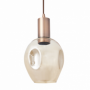 Colgante Meteoro 1xe27 Cuero/ambar Regx14 3 Oquedades