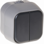 Comutador Doble  Bert Ip54 Gris 7x7x5 Cm