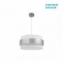 Colgante Bremen Cromo/blanco-plata 3xe27 Regx40x40 Cm