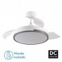 Ventilador DC 72w Olimpia Blanco/gris 3Aspas Transp. 109d 6 Vel. 7200lm 3 Colores C/remoto, Memoria Y Temporizador 