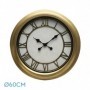 Reloj De Pared Almita Oro 60d Agujas Retro Industrial Gran Tamaño Numeros Romanos