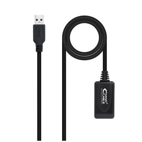 Cable Alargador USB 3.0 Nanocable 10.01.0313/ USB Macho - USB Hembra/ 15m/  Negro