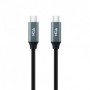 Cable USB 3.2 Tipo-C Nanocable 10.01.4301 5A 100W/ USB Tipo-C Macho - USB Tipo-C Macho/ 1m/ Gris y Negro