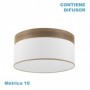 Pantalla Colgante Cloe M10 Blanca/madera-oscura 50dx50dx22h Difusor Incluido