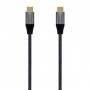 Cable USB 3.2 Tipo-C Aisens A107-0670 20GBPS 100W/ USB Tipo-C Macho - USB Tipo-C Macho/ Hasta 100W/ 2500Mbps/ 60cm/ Gris