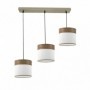 Regleta Cloe 3xe27 Cuero/blanca-madera Oscura Regx60x16 cm