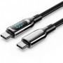Cable USB 2.0 Tipo-C 5A 100W Vention TAYBAV/ USB Tipo-C Macho - USB Tipo-C Macho/ Hasta 100W/ 480Mbps/ 1.2m/ con Pantalla LED/ N