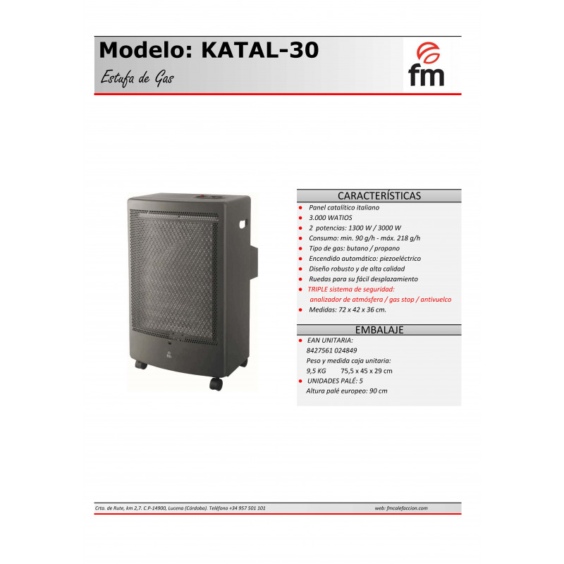 Termopac estufa catalítica EC3000 de FM