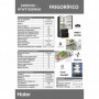 COMBI HAIER HTW7720DNGB 200X70 CRISTAL NEGRO NO FROST 1/PUERTA 2/CAJONES  NO FROST, LUZ LED, CLASE