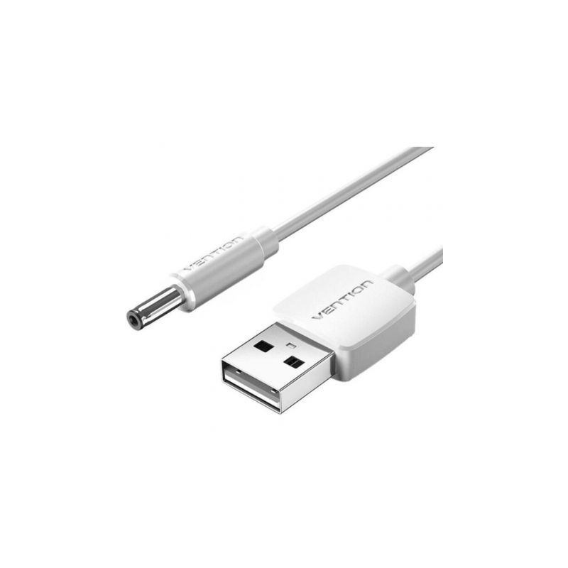 Cable Alimentación Vention CEYWD/ USB-A Macho - DC 5.5mm Macho/ 50cm/  Blanco