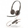 Auriculares HP-POLY Plantronics Blackwire C3225/ con Micrófono/ Jack 3.5/ USB/ Negros