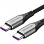 Cable USB 2.0 Tipo-C Vention TAEHG/ USB Tipo-C Macho - USB Tipo-C Macho/ Hasta 100W/ 480Mbps/ 1.5m/ 
