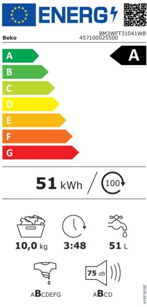 Lavadora Beko BM3WFT31041WB de 10 Kg 1400 Rpm - Image 5