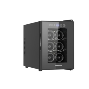 Vinoteca Orbegozo VT 640 - Capacidad 6 Botellas, 17 Litros, Control Táctil, Iluminación LED y Funcionamiento Silencioso
