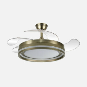 Ventilador de techo Retractil Abrila Cerrato Cuero 59w 4aspas 107d