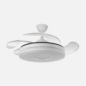 Ventilador Retractil  Dc Dani 59w 6980lm Blanco 4aspas