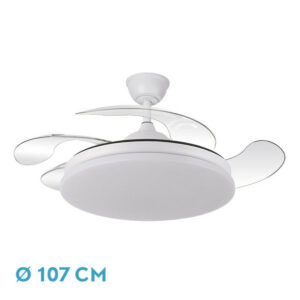 Ventilador retractil Dc Tridente 59w Blanco Abrila 107cm