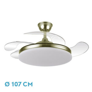 Ventilador Retractil  Dc Tridente 59w Cuero 107cm
