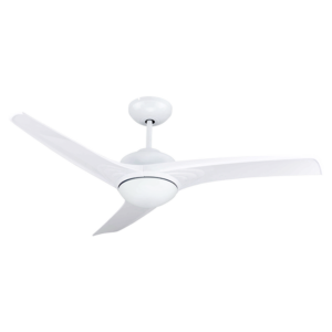 BASTILIPO, Vera Blanco 3 LED, ventilador techo con mando a distancia, 60W, luz LED, 3 palas, 132 cm